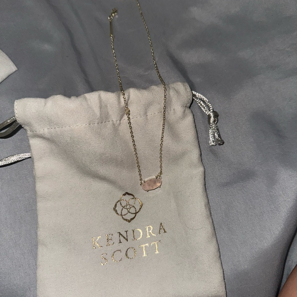 Kendra Scott Gold Necklace with Pink Stone